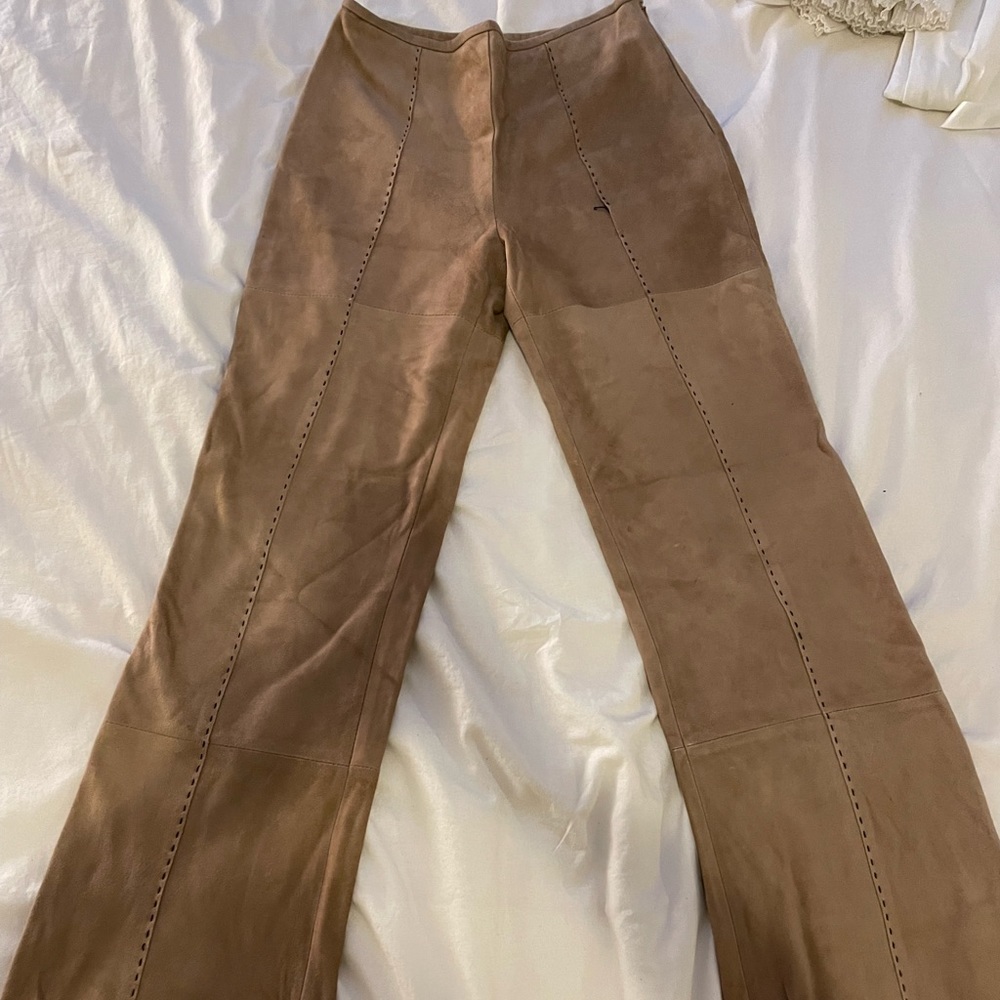 Tan suede vintage flares